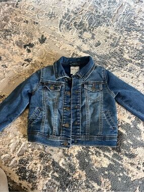 Cat & Jack Dark Blue Kids' Denim Jacket with Button Front